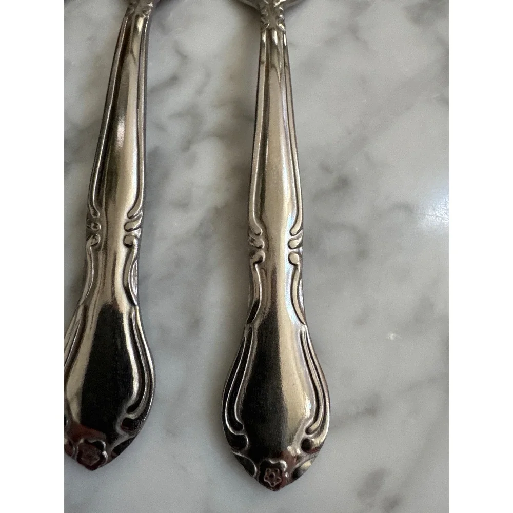 Thunder Group Inc Rose Pattern Stainless Steel Salad Forks Set of 12 Thailand